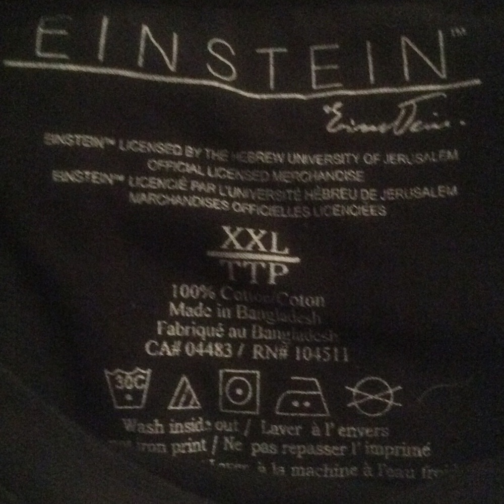 NEW Einstein Smarter Black Tee Shirt Fit SZ XLARGE - Picture 4 of 4